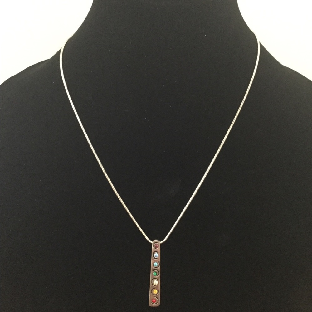 Beautiful Gold Necklace With Stone Pendant